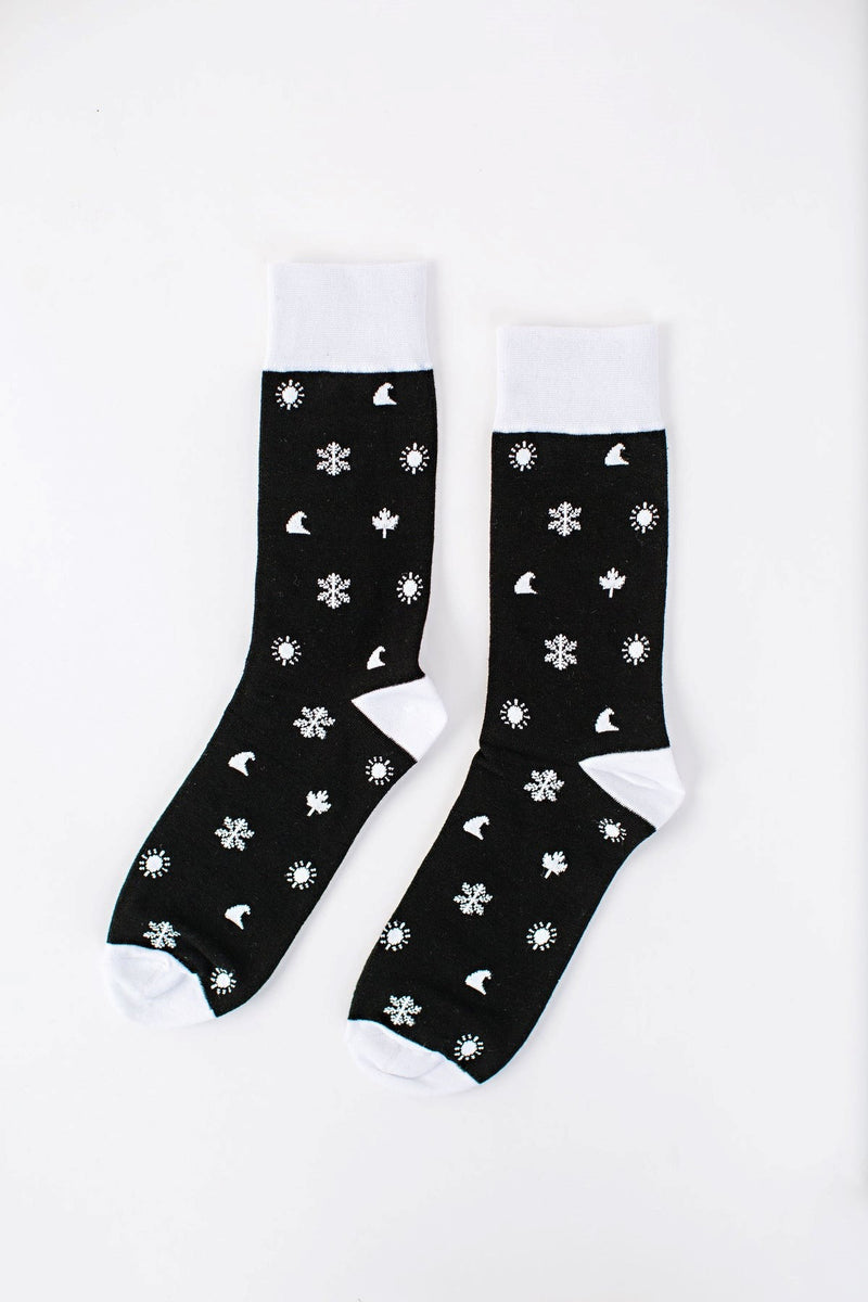 White Stuff Women's Black Multi Placement Floral Sock — Maple Gifts