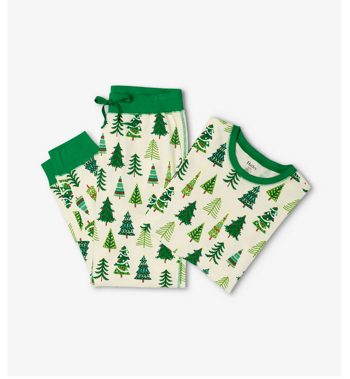 Pyjama - Hatley Mens Christmas Trees Glow In The Dark Pyjama Set
