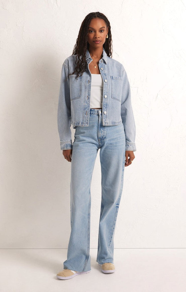 Top - Z Supply Cropped Denim Jacket