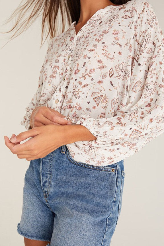 Top - Z Supply Kiya Folk Button Up Top