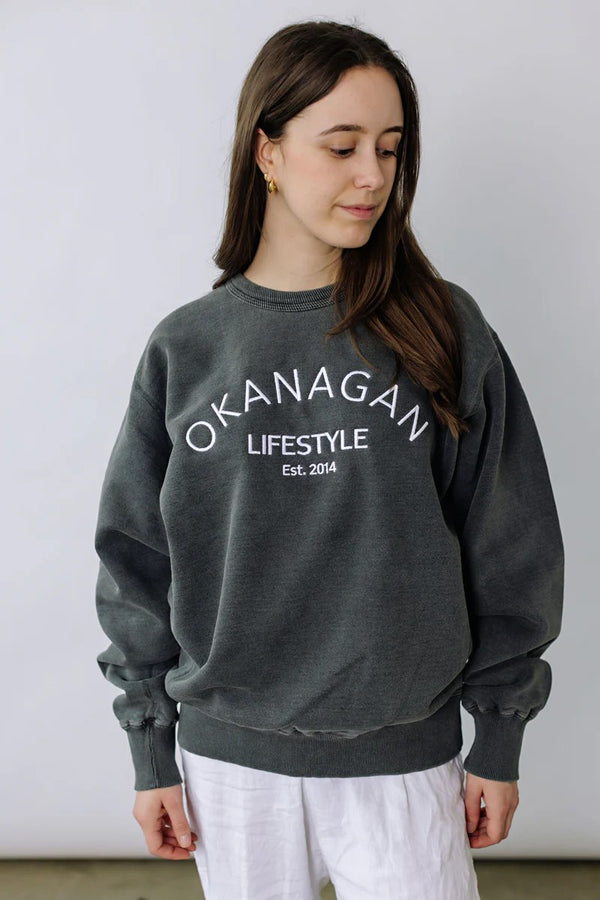 Top - Okanagan Lifestyle Stone Crewneck