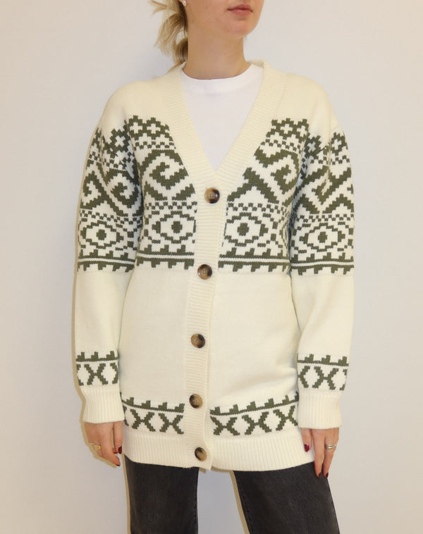 Top - Brunette The Label Fair Isle Knit Cardigan