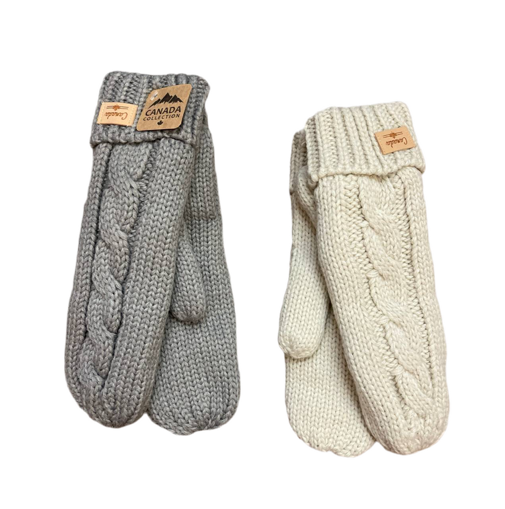 Accessory - Canada Fleece Lined  Cable Knit Mittens