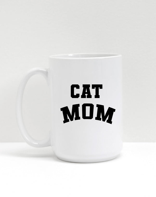 Gift - Brunette The Label "Cat Mom" Mug
