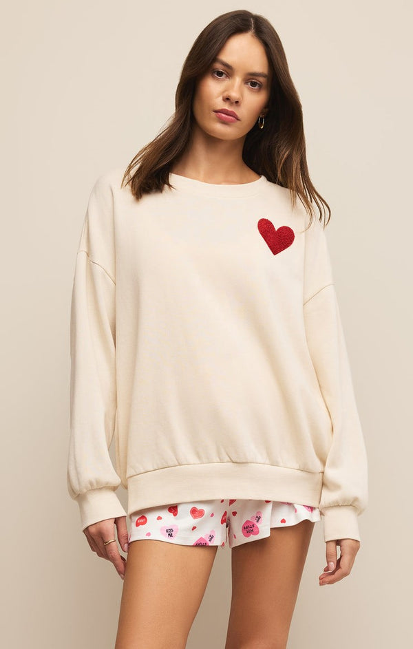 Top - Z Supply Oversized Heart Sweatshirt