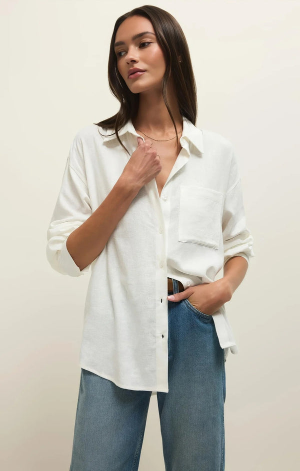 Top - Z Supply Alfie Linen Button Up