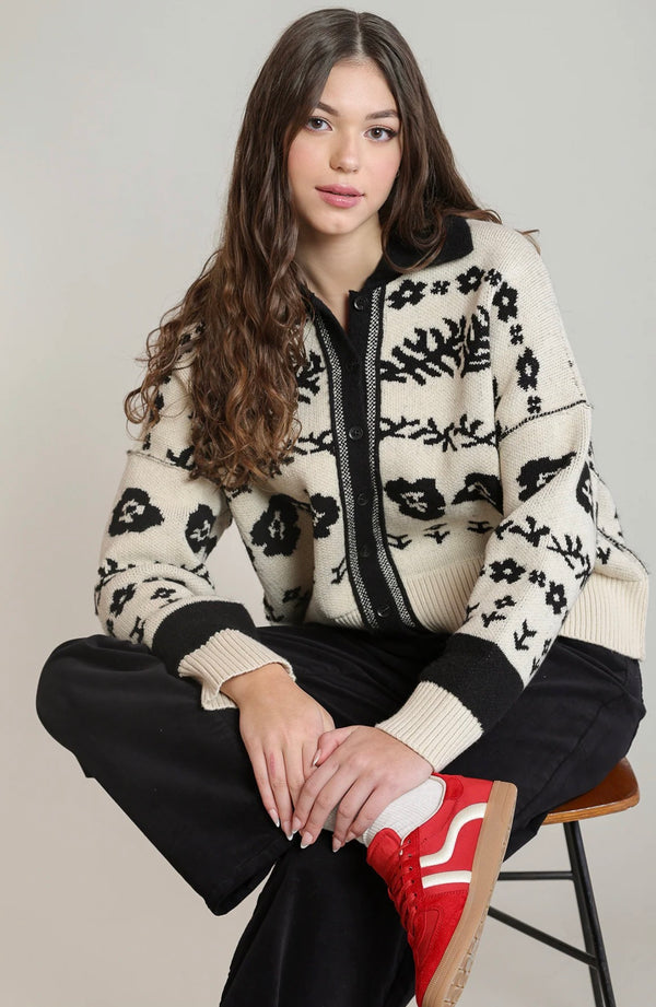 Top - Dex Jaquard Print Cardigan
