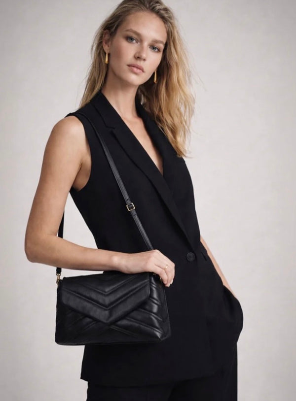 Accessory - Bizou Black quilted PU shoulder bag