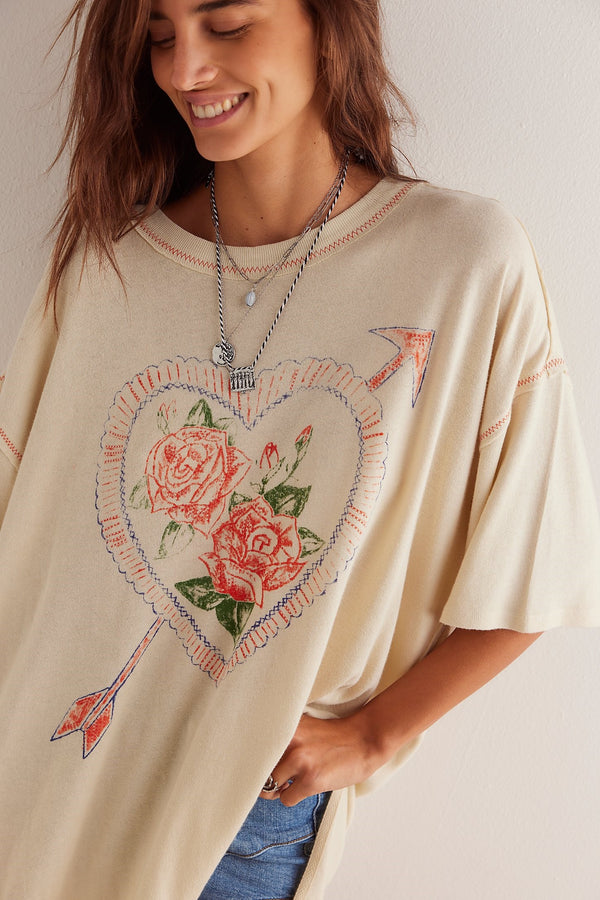 Top - Free People Love Rose Tee