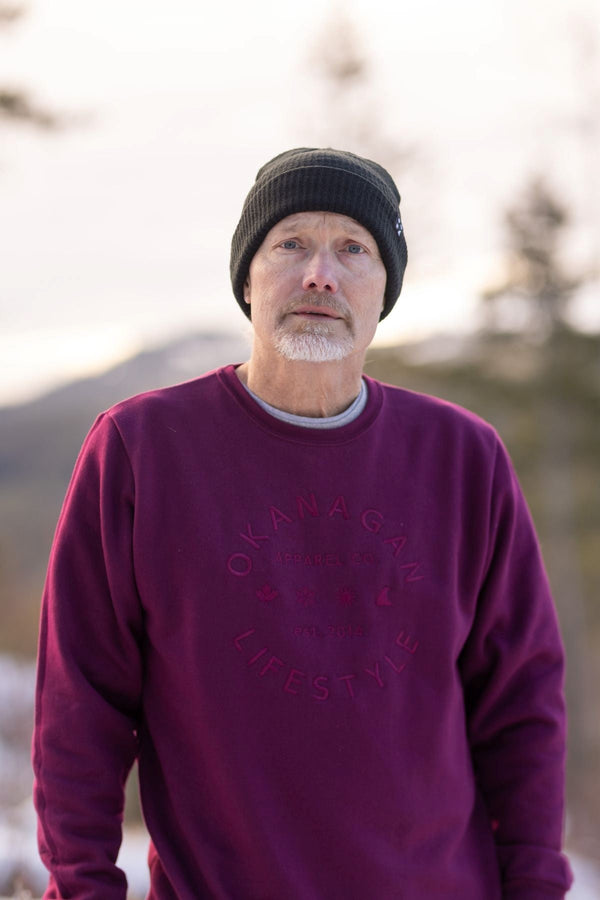 Top - Okanagan Lifestyle Maroon Community Crewneck