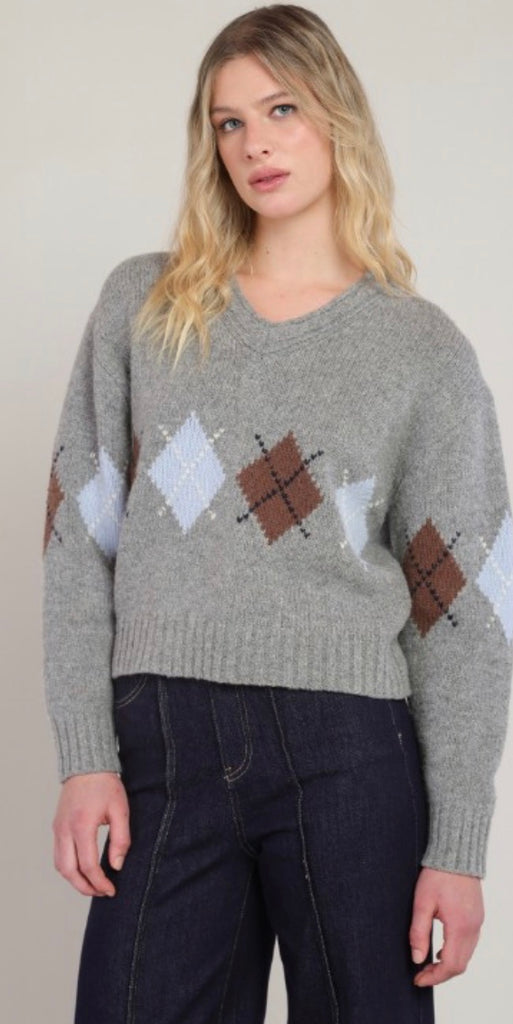 Top - Dex Argyle Sweater