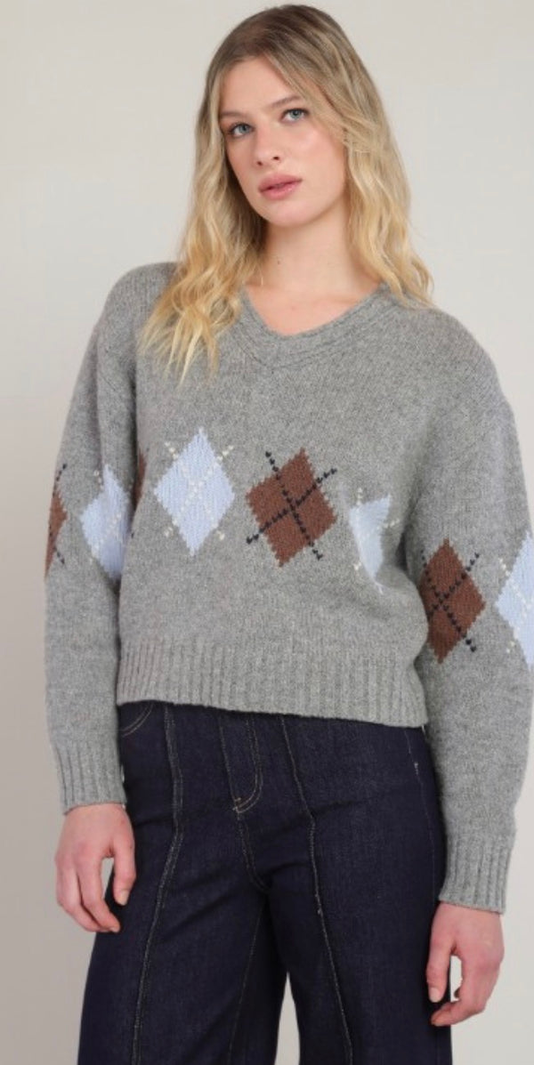 Top - Dex Argyle Sweater