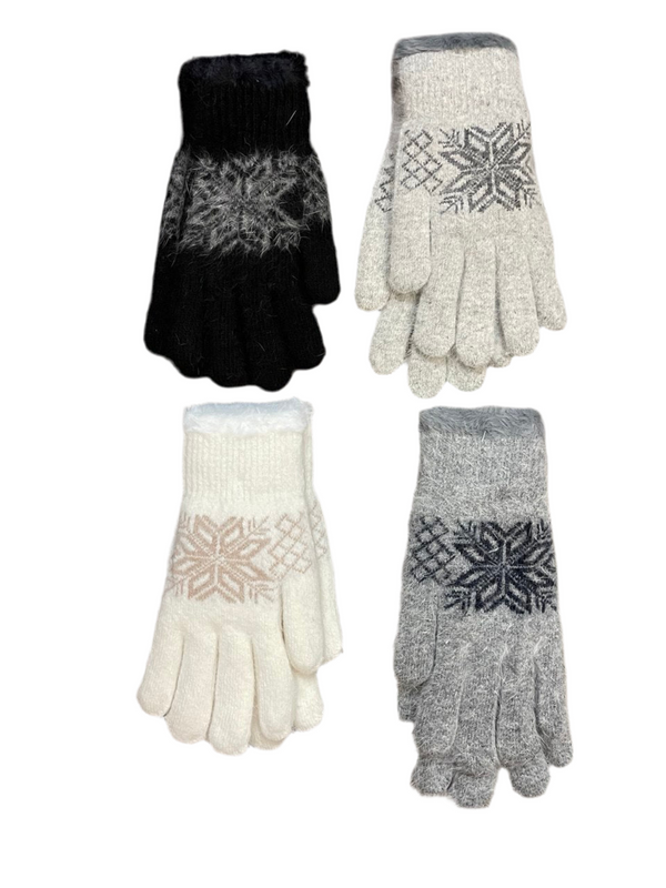 Accessory - Something Pretty Fleece Lined Snowflake Gloves