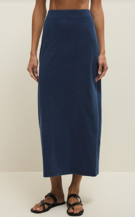 Bottom - Z Supply Gail Jersey Denim Midi Skirt