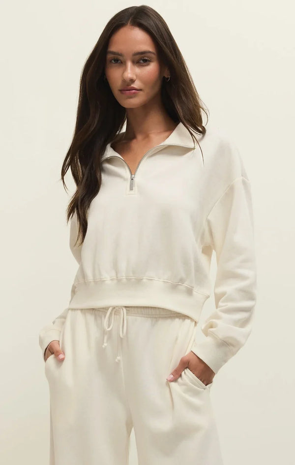 Top - Z Supply Downtown Half Zip Sweatshirt
