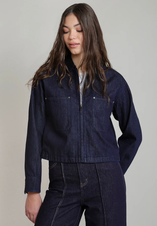 Top - Dex Denim Cord Collar Jacket