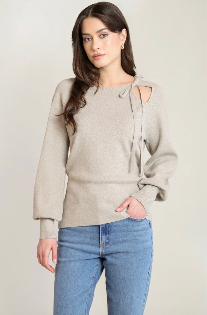 Top - Dex Tie Neck Sweater
