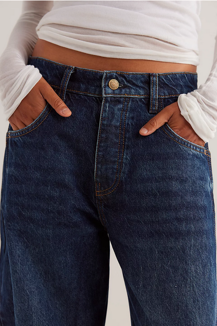 Pants - Free People Good Luck Mid Rise Barrel Jeans