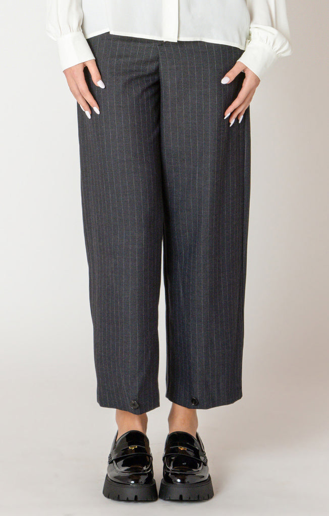 Pants - Dex Button Hem Stripe Pants