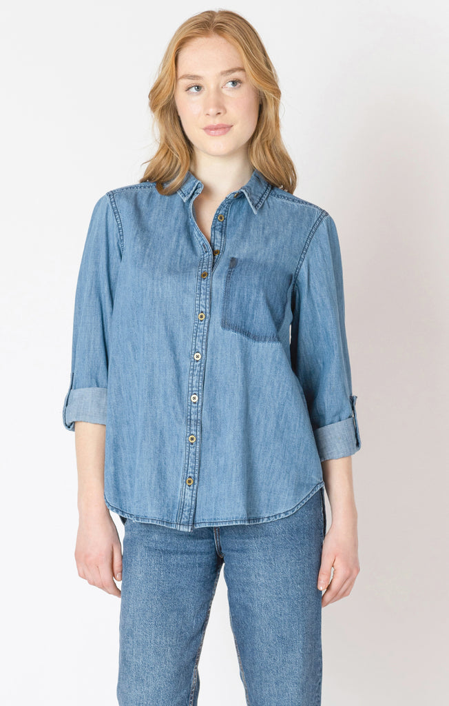 Top - Washed Pocket Denim Shirt