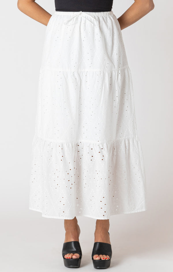 Skirt -  Room 34 (Dex) Embroidered Eyelet Maxi Skirt