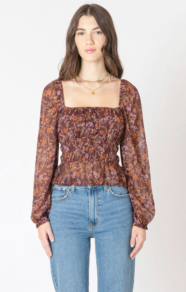 Top - Dex Floral Square Neck Blouse