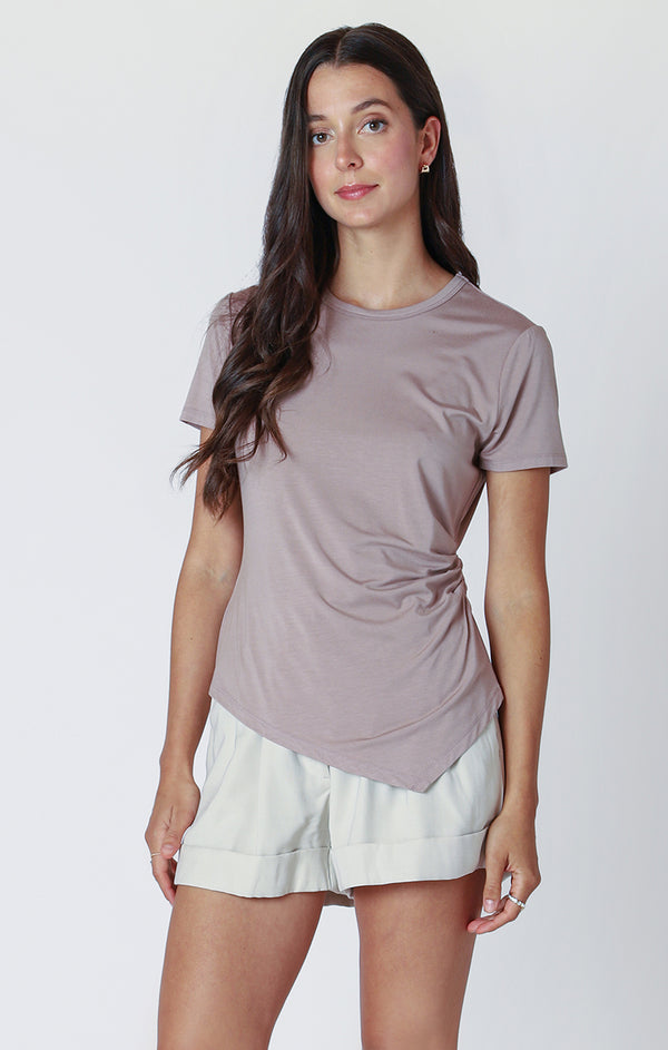 Top - Dex Gathered Detail Angled Hem Top