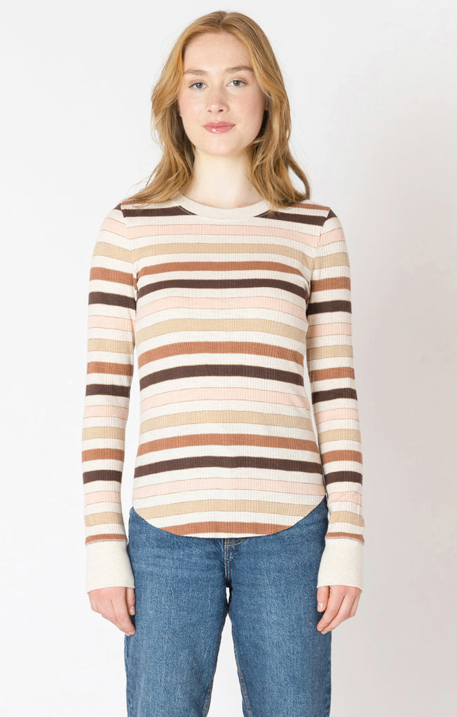 Top - Dex Stripe Ribbed Crewneck Tee