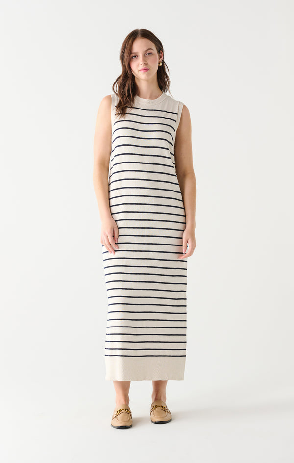 Dress - Dex Long Stripe Sweater Midi Dress