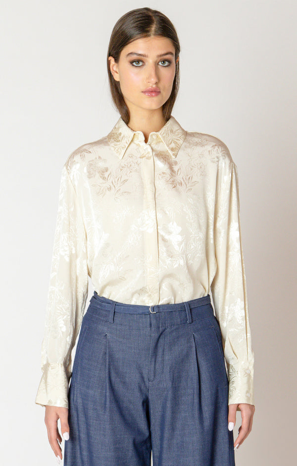 Top - Dex Floral Jaquard Blouse