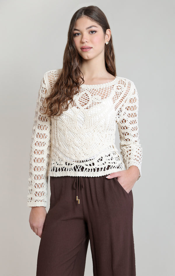 Top - Dex Button Up Crochet Top