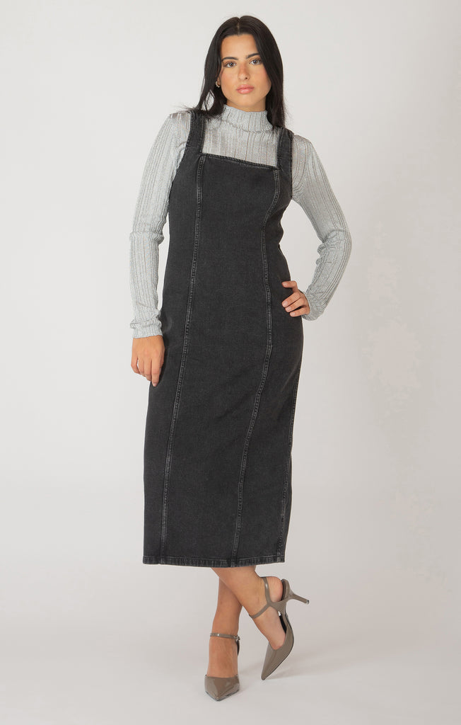 Dress - Dex Sleeveless Pannelled Denim Midi Dress