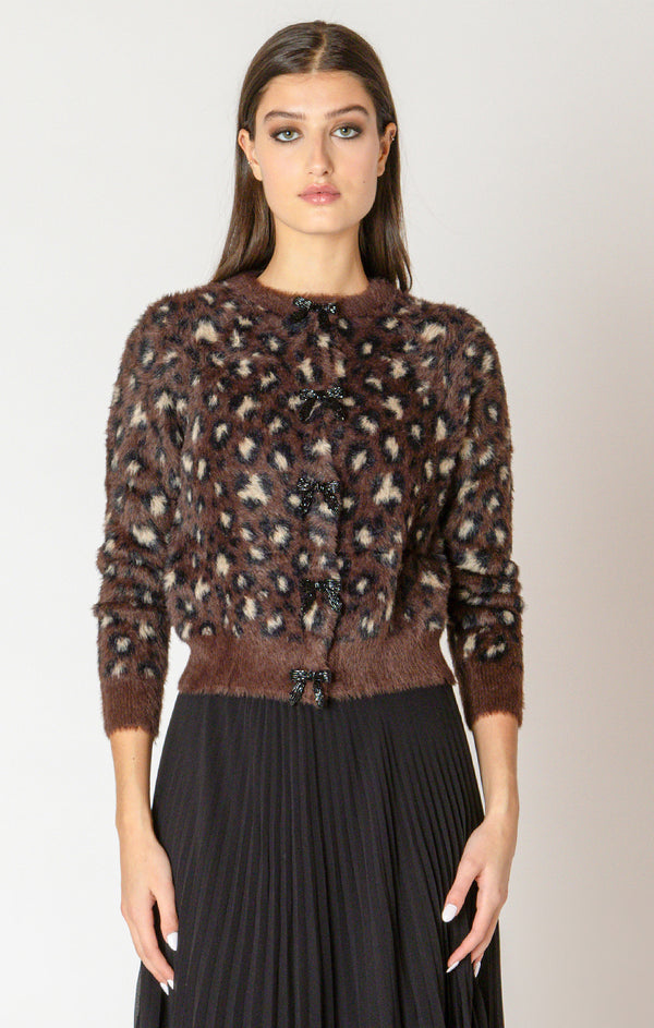 Top - Dex Soft Touch Leopard Cardigan