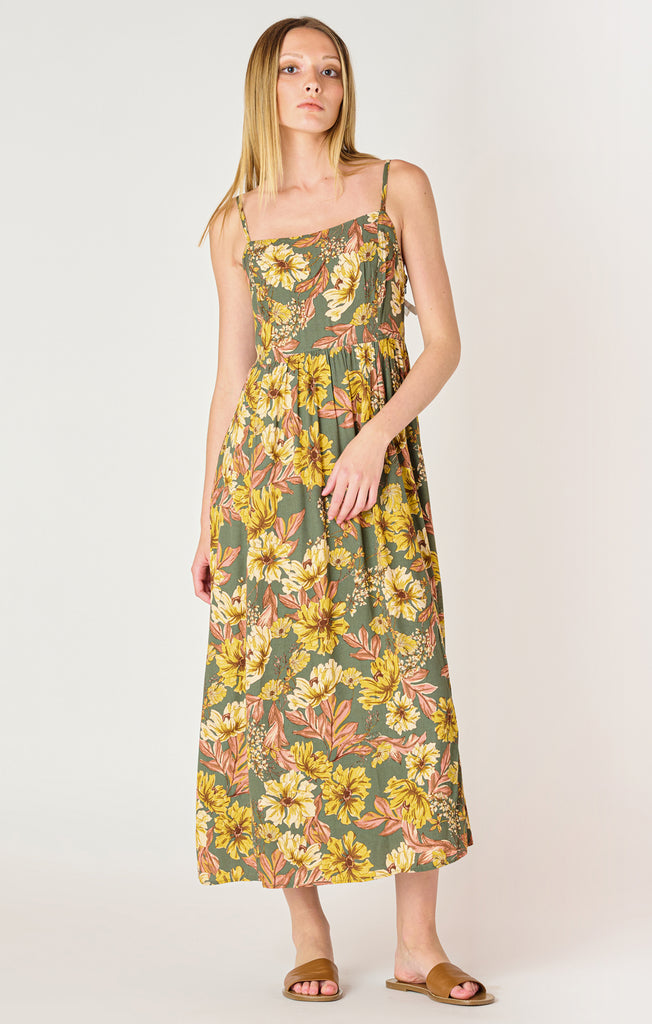 Dress - Dex Sleeveless Floral Tie Back Midi Dress