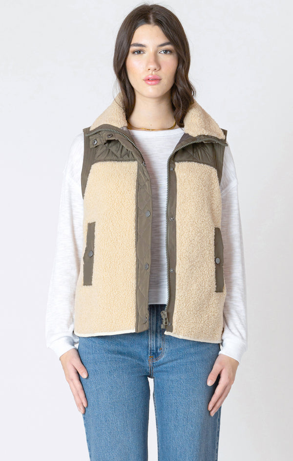Top - Dex Mixed Fabric Vest