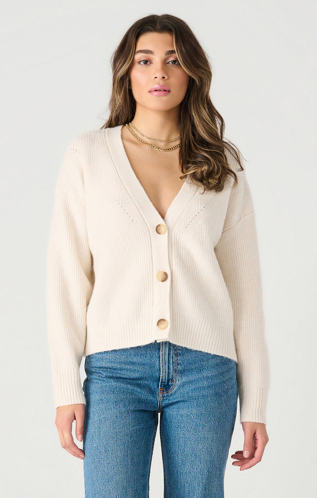 Top - Dex Long Sleeve Button Front Cardigan