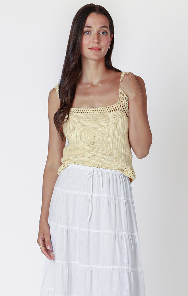 Top - Dex Square Neck Crochet Top