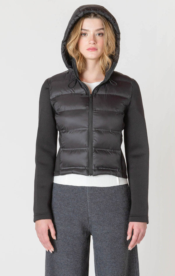 Top - Dex Mixed Fabric Puffer Vest