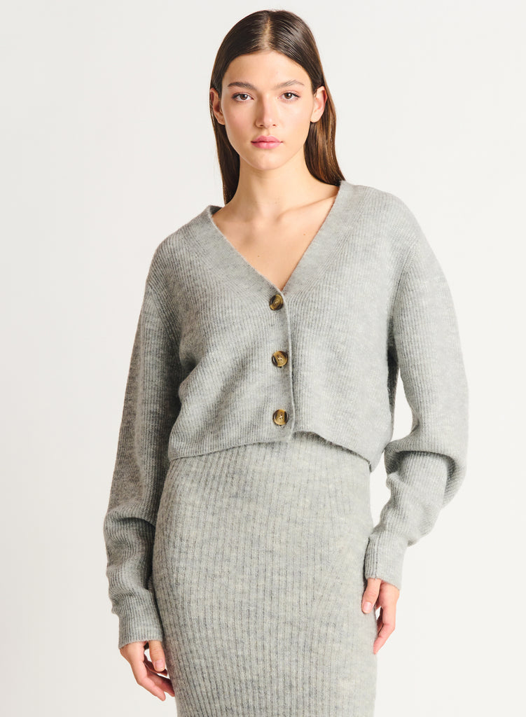 Top - Dex Button Front Cropped Cardigan