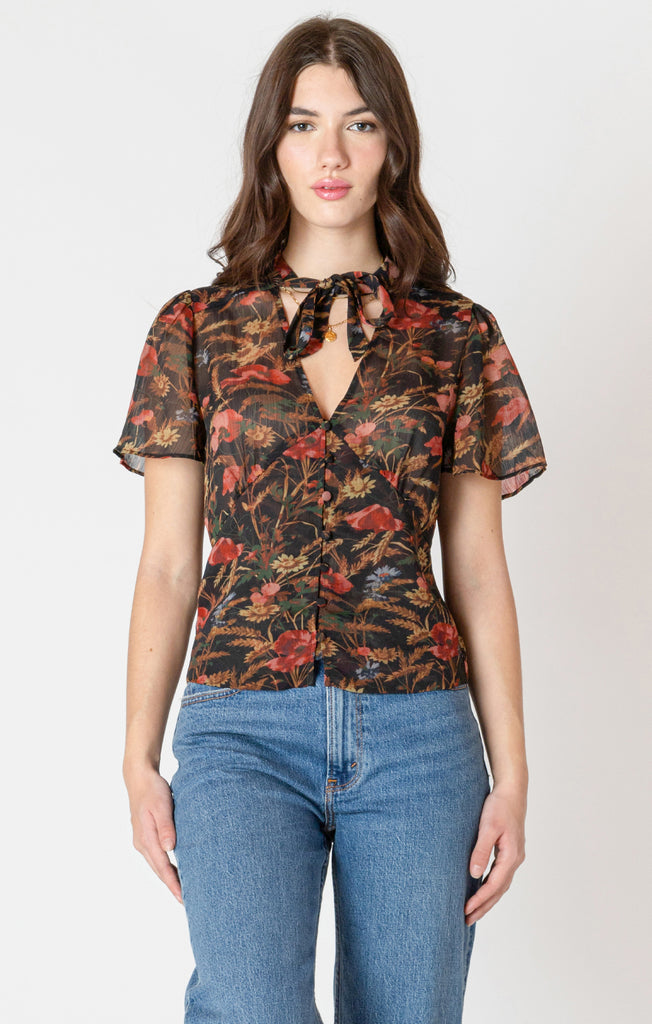 Top - Dex Floral Button Front Blouse