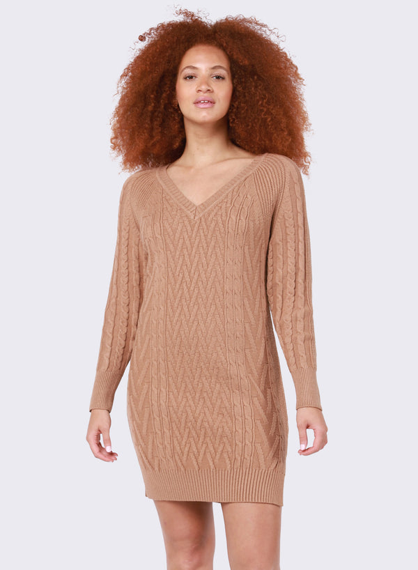 Dress - Dex Cable Knit Sweater Dress