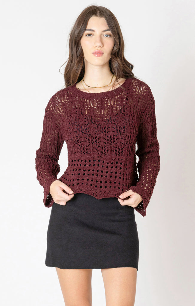 Top - Dex Open Stitch Wavy Hem Sweater