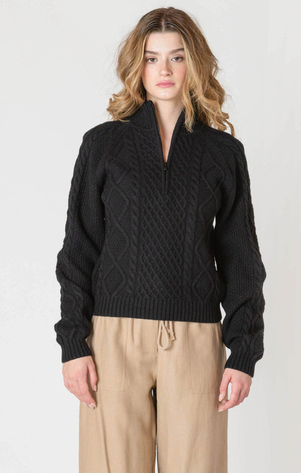 Top - Dex Half Zip Cable Sweater