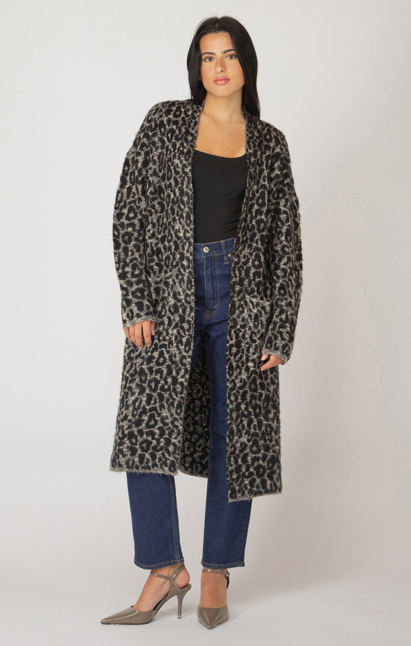 Top - Dex Long Sleeve Longline Open Cardigan