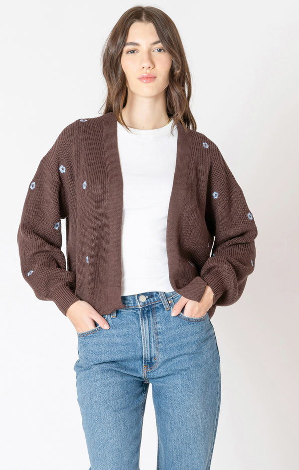 Top - Dex Embroidered Open Cardigan