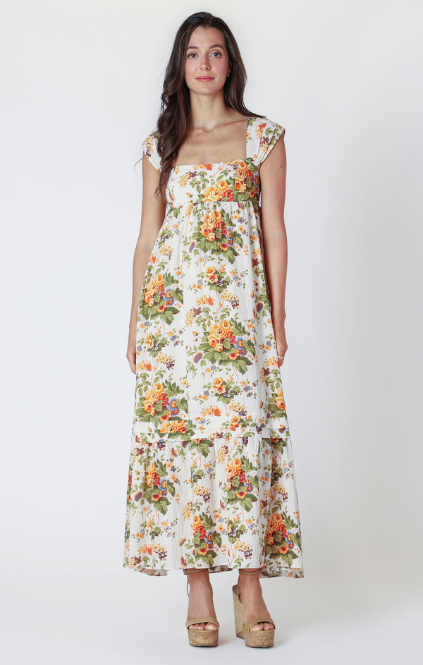 Dress - Dex Floral Square Neck Maxi Dress