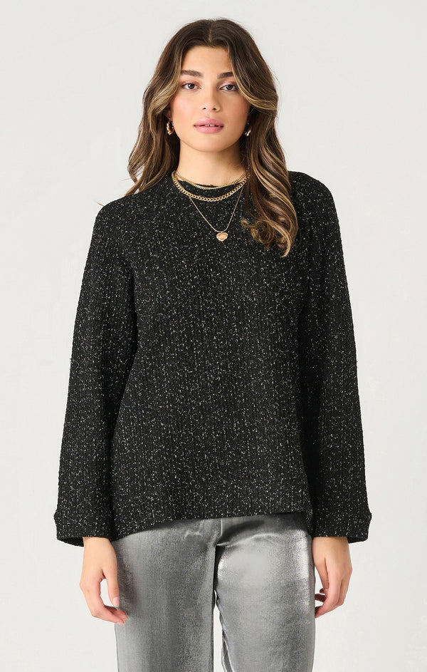 Top - Dex Long Sleeve Oversized Shimmer Top