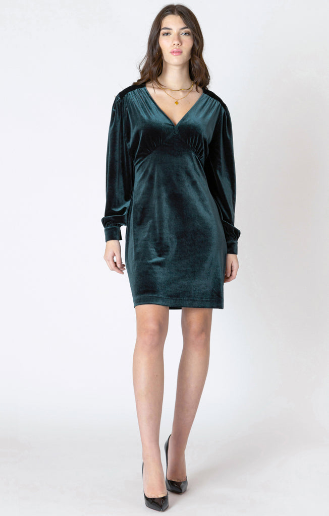 Dress - Dex Deep V-Neck Velvet Mini Dress