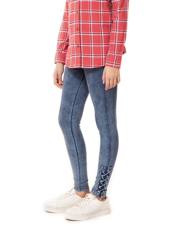 Pants - Dex Kids Lace Up Hem Detail Leggings