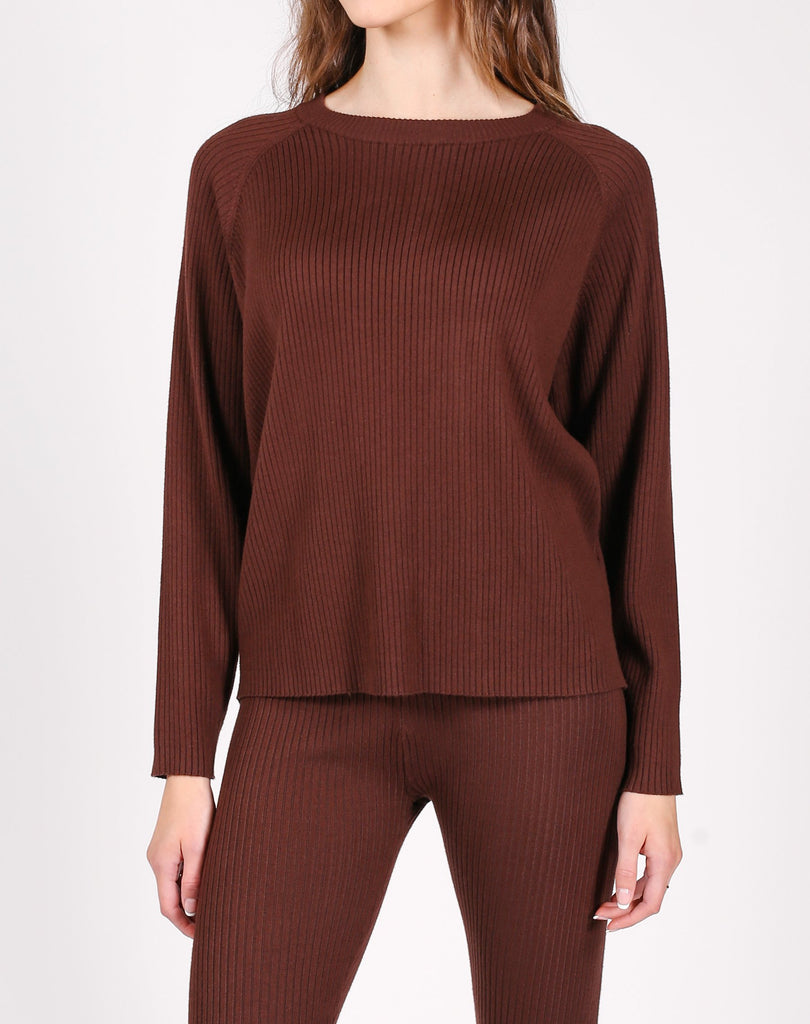 Top - Brunette The Label Ribbed Crew Neck Sweater